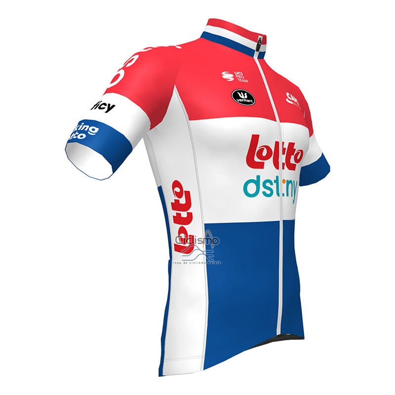 Lotto Dstny Ropa Ciclismo Culotte Corto 2023 Mangas Cortas Rojo Blanco